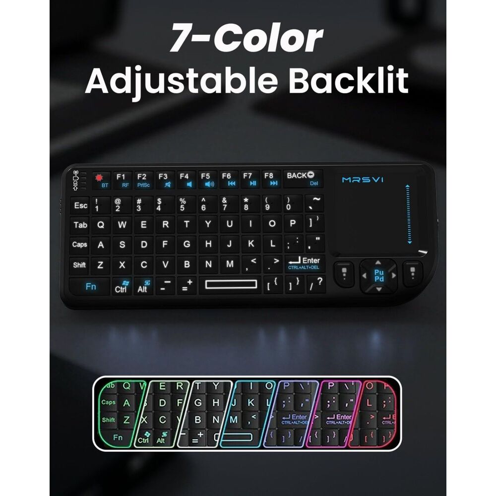 Mini Wireless Keyboard with Touchpad Bluetooth 2.4G Backlit Portable Handheld